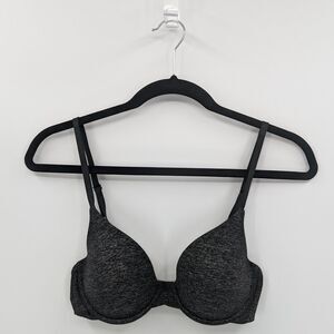 Victoria's Secret Bra Women's 32C Black Heather Uplift Semi Demi